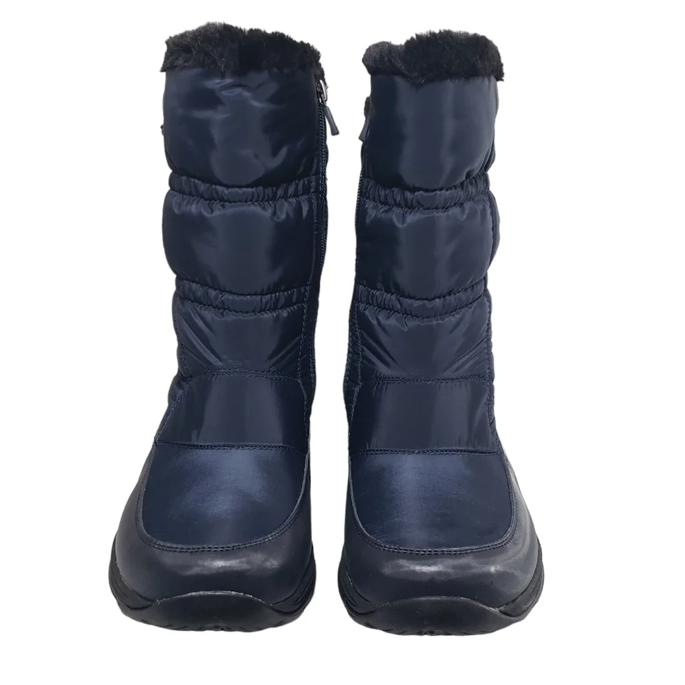 Life Stride Element2 Dark Blue Faux Fur Zip Winter Boots Sz 8M